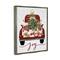Stupell Industries Joy Holiday Red Gift Truck Framed Floater Canvas Wall Art